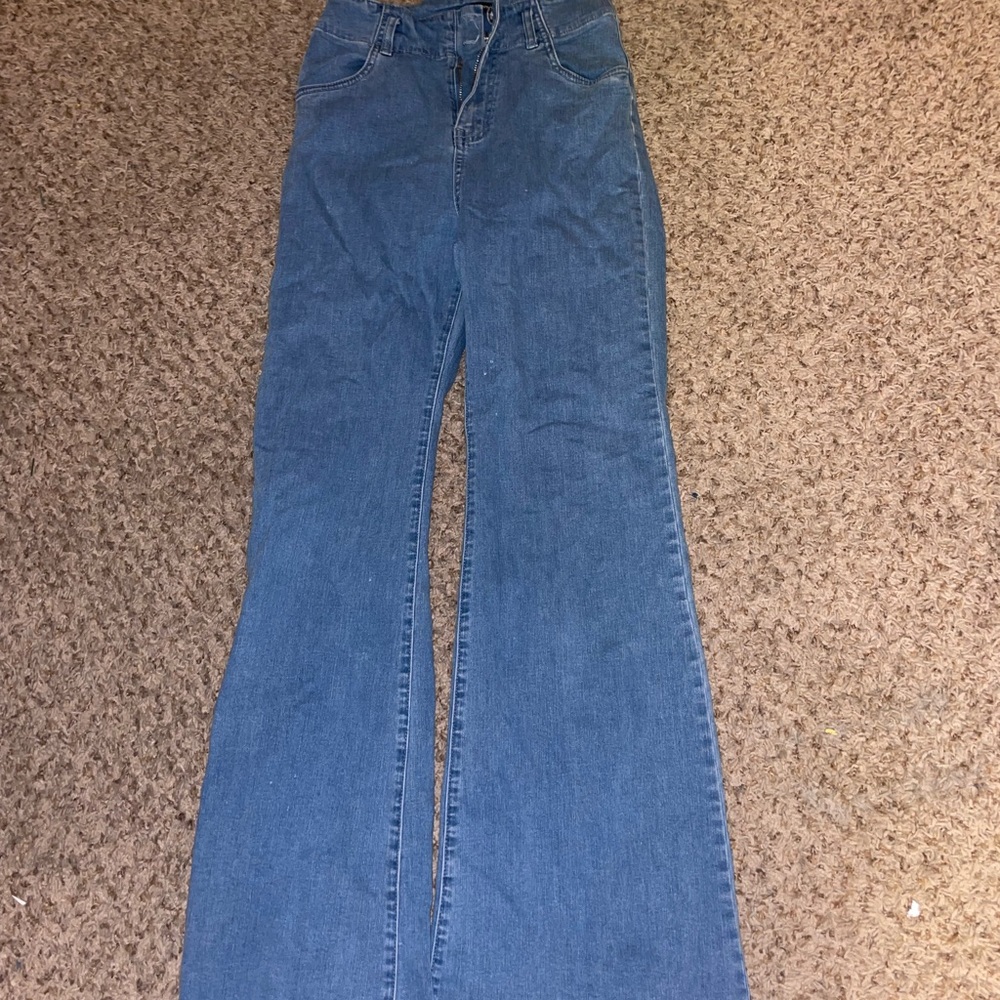 Super cute boutique blue flare jeans